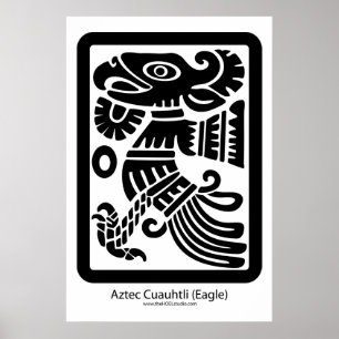 Aztec Cuauhtli - Adlerwerbung (schwarz) Poster