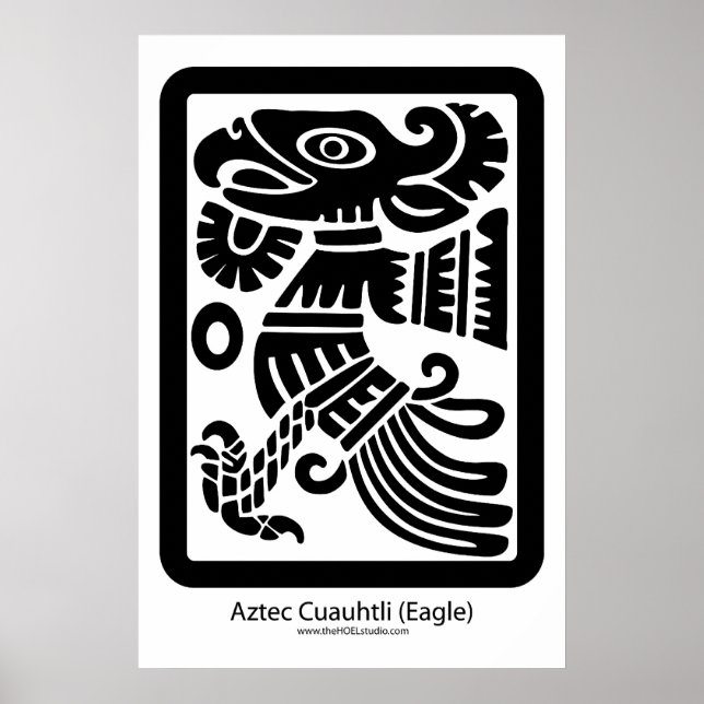Aztec Cuauhtli - Adlerwerbung (schwarz) Poster (Vorne)