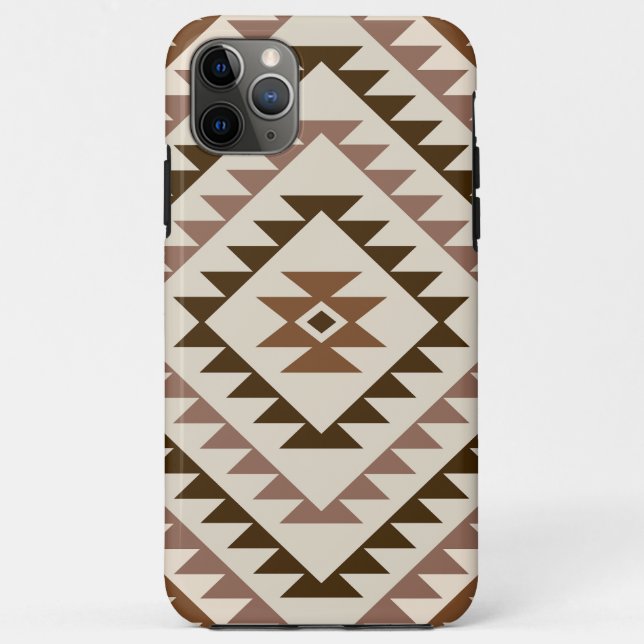 Aztec-Diamant-Muster-Design Braun+Creme Case-Mate iPhone Hülle (Rückseite)