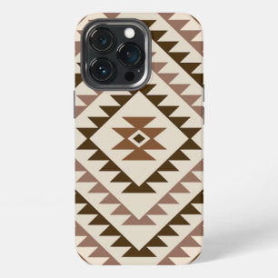 Aztec-Diamant-Muster-Design Braun+Creme iPhone 13 Pro Hülle