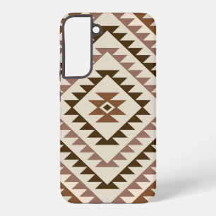 Aztec-Diamant-Muster-Design Braun+Creme Samsung Galaxy Hülle