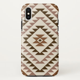 Aztec-Diamantmotiv-Design Braun+Creme Case-Mate iPhone Hülle
