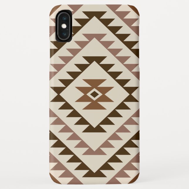 Aztec-Diamantmotiv-Design Braun+Creme Case-Mate iPhone Hülle (Rückseite)