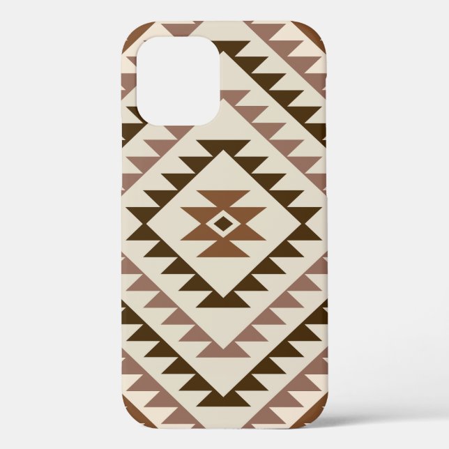 Aztec-Diamantmotiv-Design Braun+Creme Case-Mate iPhone Hülle (Rückseite)
