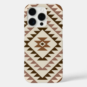 Aztec-Diamantmuster-Design Braun+Creme iPhone 16 Pro Hülle