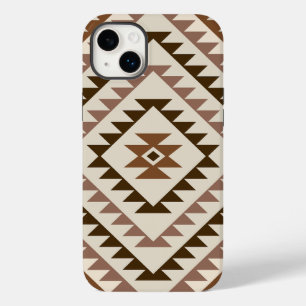Aztec-Diamantmuster-Design Braun+Creme Case-Mate iPhone 14 Plus Hülle