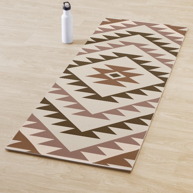 Aztec Diamond Motif Design Browns+Cream Yogamatte (Beispiel)