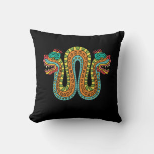 Aztec Double Heart Serpent Snake Mexiko Art Kissen