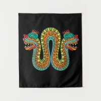 Aztec Double Heart Serpent Snake Mexiko Art