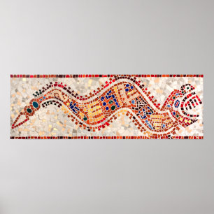 Aztec Dragon Mosaic Poster