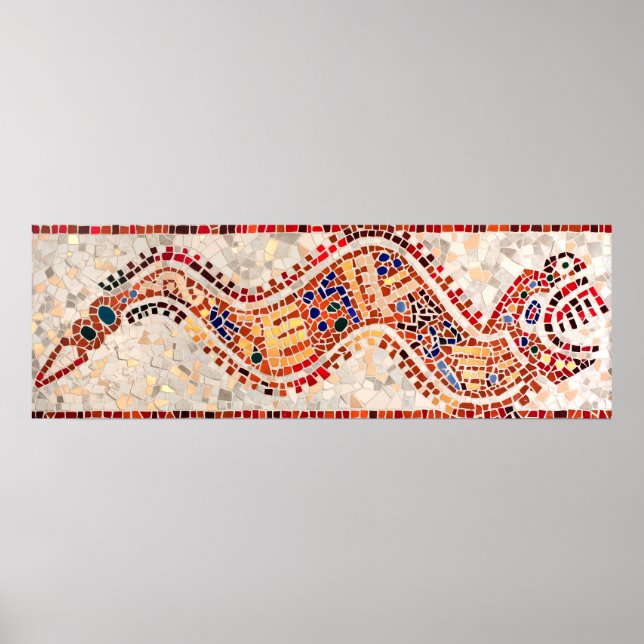 Aztec Dragon Mosaic Poster (Vorne)