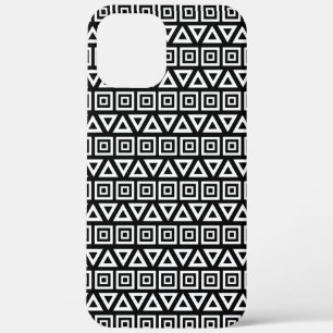Aztec Dreiecke+Quadrate Muster Weiß auf Schwarz Case-Mate iPhone Hülle
