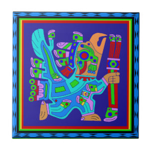 Aztec Eagle Warrior God Fliese