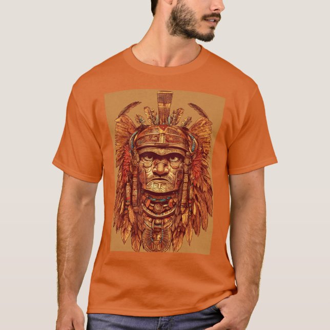 Aztec Eagle Warrior T - Shirt - Intricate Tattoo D (Vorderseite)