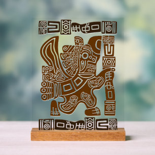Aztec Eagle Warrior Tribal Alte Kunst Acrylschild