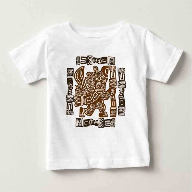 Aztec Eagle Warrior Tribal Alte Kunst Baby T-shirt (Vorderseite)