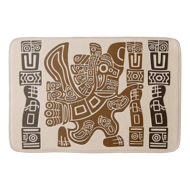 Aztec Eagle Warrior Tribal Alte Kunst Badematte (Vorderseite)