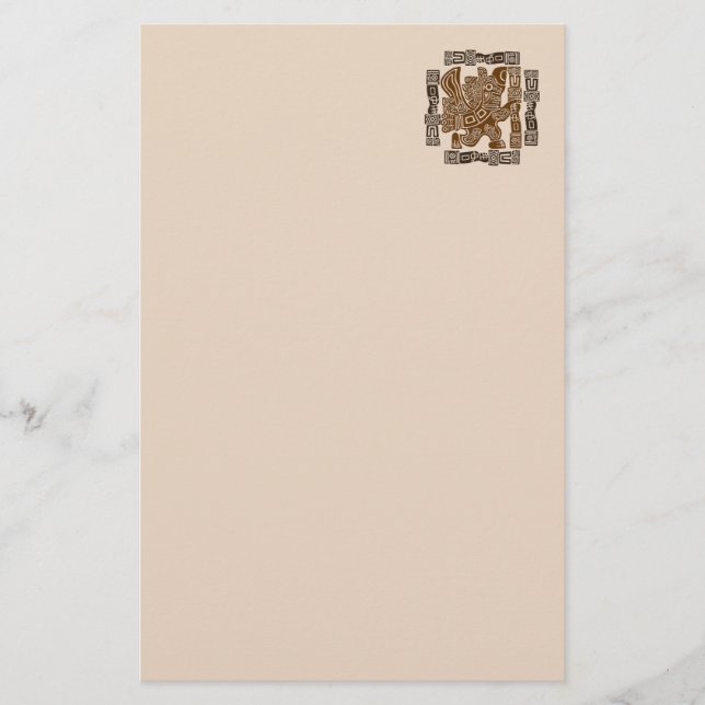 Aztec Eagle Warrior Tribal Alte Kunst Briefpapier (Vorderseite)
