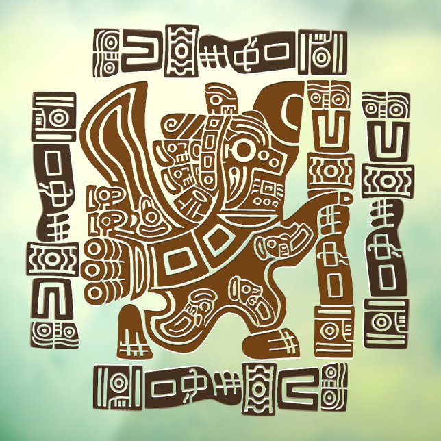 Aztec Eagle Warrior Tribal Alte Kunst Fensteraufkleber (Blatt 3)