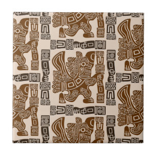 Aztec Eagle Warrior Tribal Alte Kunst Fliese