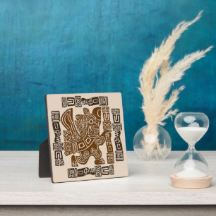 Aztec Eagle Warrior Tribal Alte Kunst Fotoplatte