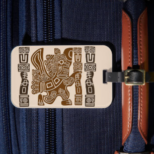 Aztec Eagle Warrior Tribal Alte Kunst Gepäckanhänger