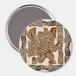Aztec Eagle Warrior Tribal Alte Kunst Magnet