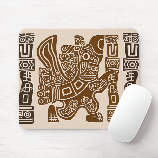 Aztec Eagle Warrior Tribal Alte Kunst Mousepad (Mit Mouse)