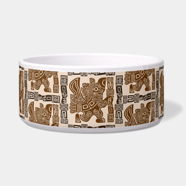 Aztec Eagle Warrior Tribal Alte Kunst Napf (Vorderseite)