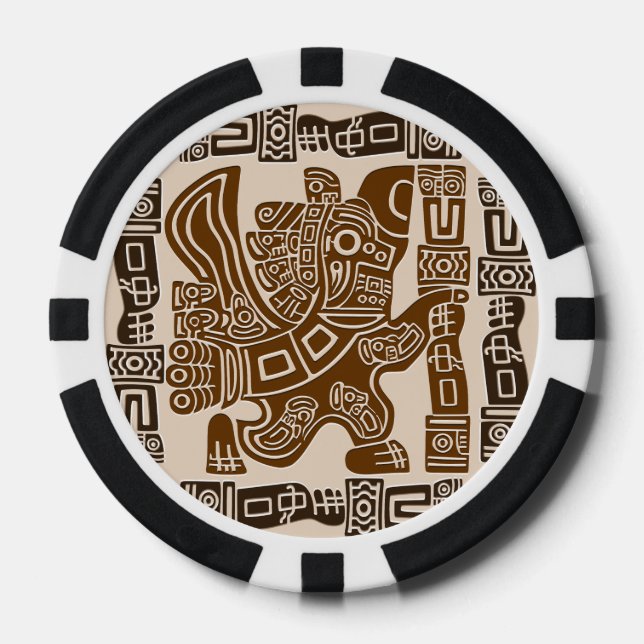 Aztec Eagle Warrior Tribal Alte Kunst Pokerchips (Vorderseite)