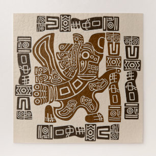 Aztec Eagle Warrior Tribal Alte Kunst Puzzle