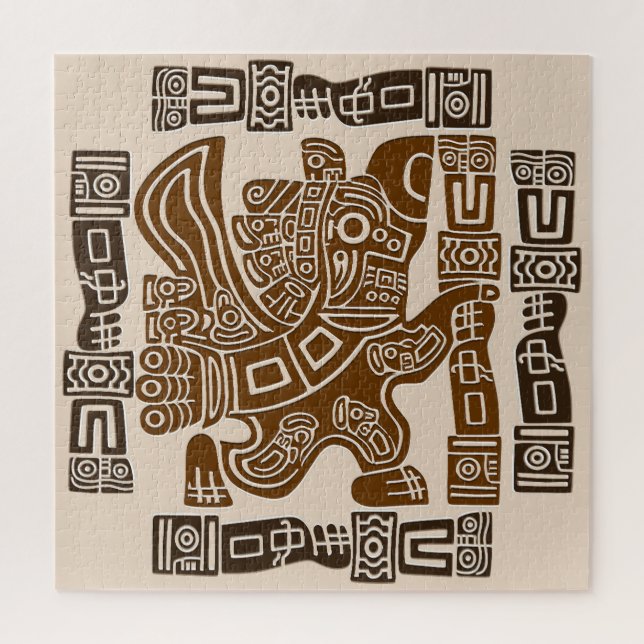 Aztec Eagle Warrior Tribal Alte Kunst Puzzle (Vertikal)