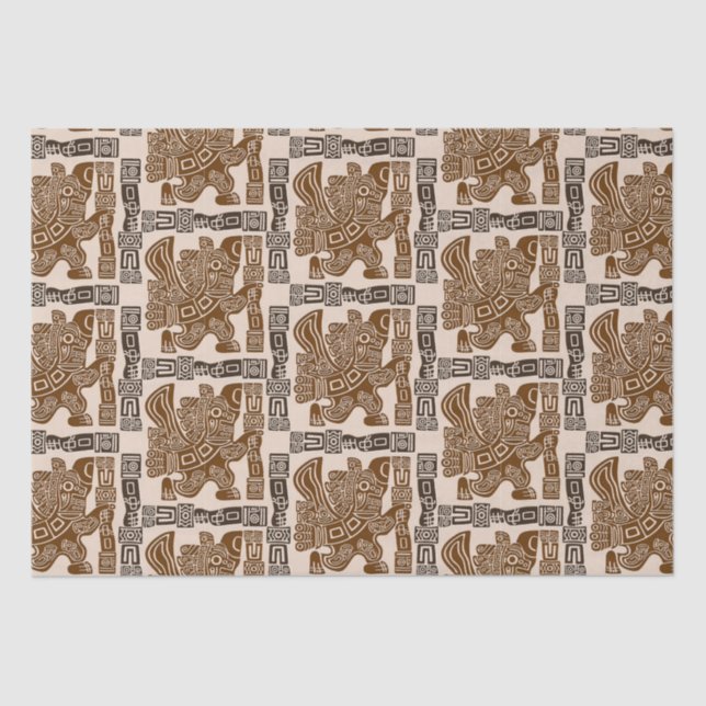 Aztec Eagle Warrior Tribal Alte Kunst Seidenpapier (Vorderseite)