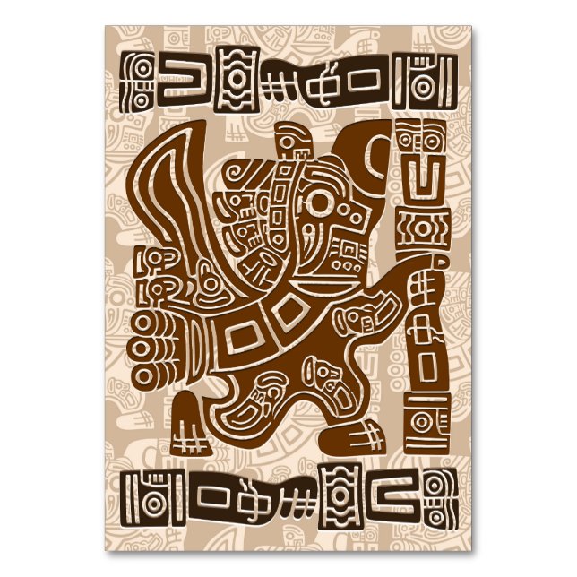 Aztec Eagle Warrior Tribal Alte Kunst Tischnummer (Vorderseite)