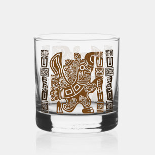 Aztec Eagle Warrior Tribal Alte Kunst Whiskyglas