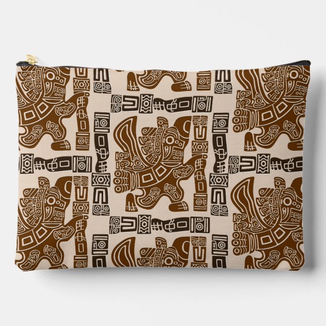 Aztec Eagle Warrior Tribal Alte Kunst Zubehörtasche (Vorderseite)