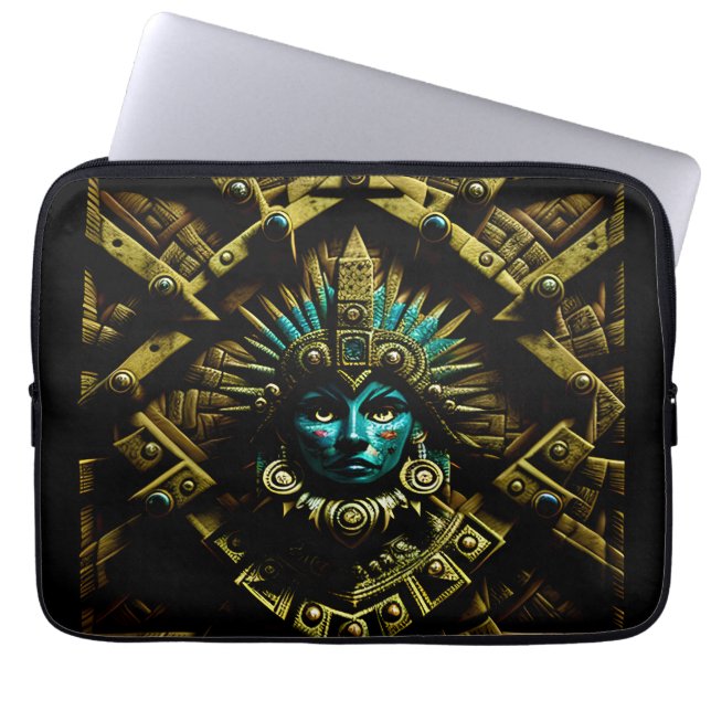 Aztec-Entwurfsmuster Zwei Laptopschutzhülle (Vorderseite)