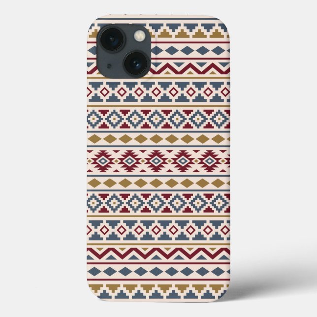 Aztec Essence II Ptn Red Blue Gold Creme Case-Mate iPhone Hülle (Rückseite)