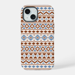 Aztec Essence Muster II Rust Blue Creme iPhone 15 Hülle