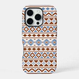 Aztec Essence Muster II Rust Blue Creme iPhone 16 Pro Hülle