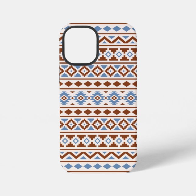 Aztec Essence Muster II Rust Blue Creme iPhone Hülle (Rückseite)
