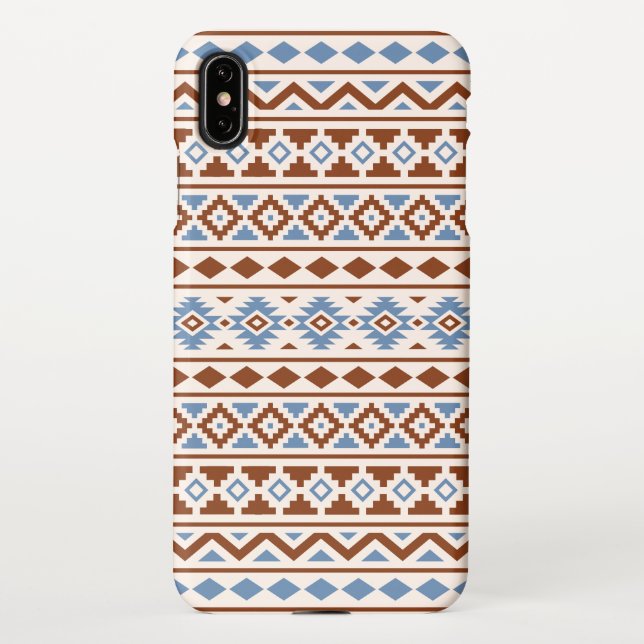 Aztec Essence Muster II Rust Blue Creme iPhone Hülle (Rückseite)