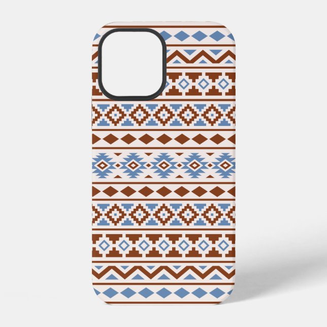Aztec Essence Muster II Rust Blue Creme iPhone Hülle (Rückseite)