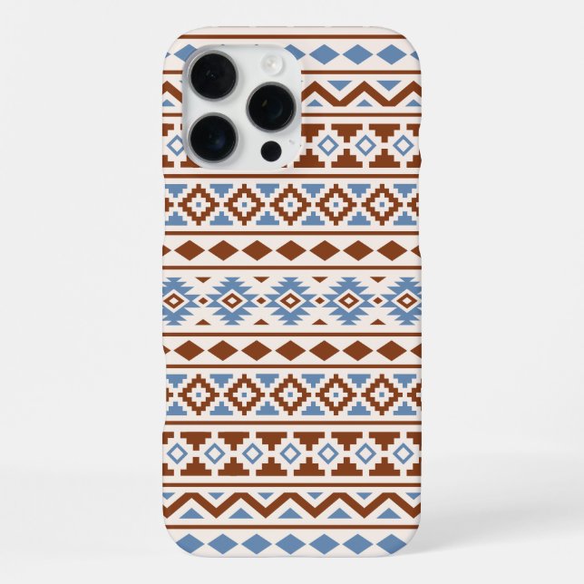 Aztec Essence Muster II Rust Blue Creme iPhone Hülle (Rückseite)