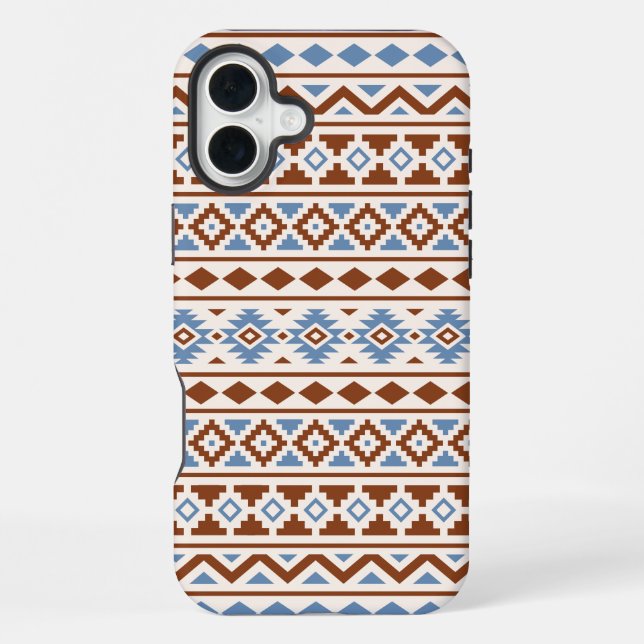 Aztec Essence Muster II Rust Blue Creme iPhone Hülle (Rückseite)