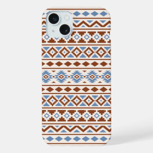 Aztec Essence Muster II Rust Blue Creme iPhone 15 Plus Hülle