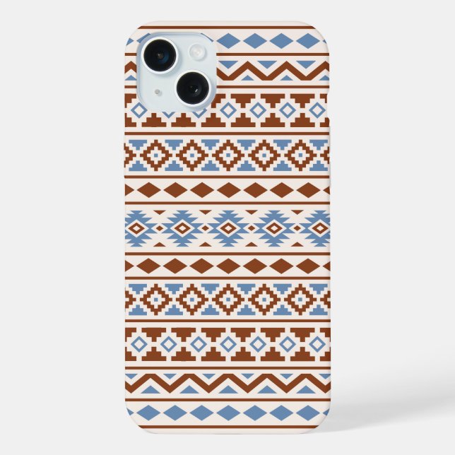 Aztec Essence Muster II Rust Blue Creme iPhone Hülle (Rückseite)