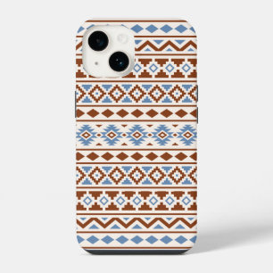 Aztec Essence Muster II Rust Blue Creme iPhone 14 Hülle