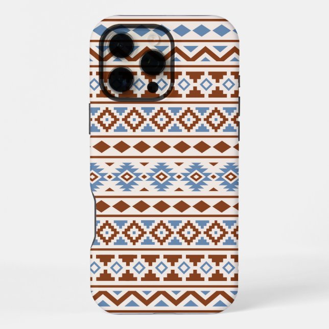Aztec Essence Muster II Rust Blue Creme iPhone Hülle (Rückseite)