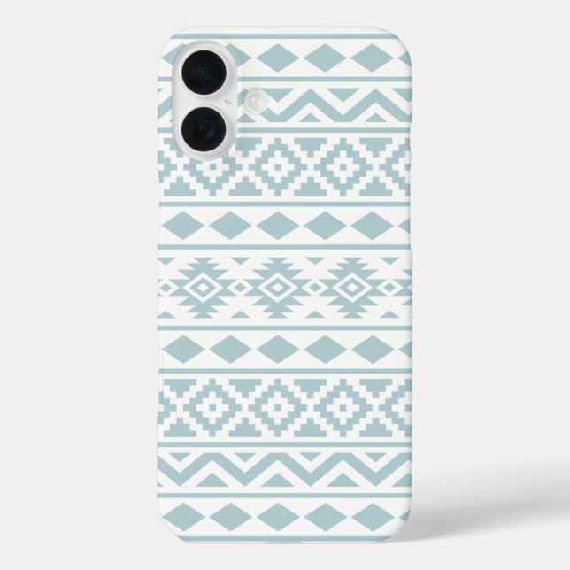 Aztec Essence Ptn III Duck Egg Blue auf Weiß Case-Mate iPhone Hülle (Rückseite)
